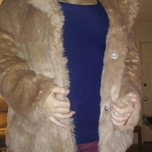 Vintage looking faux fur jacket